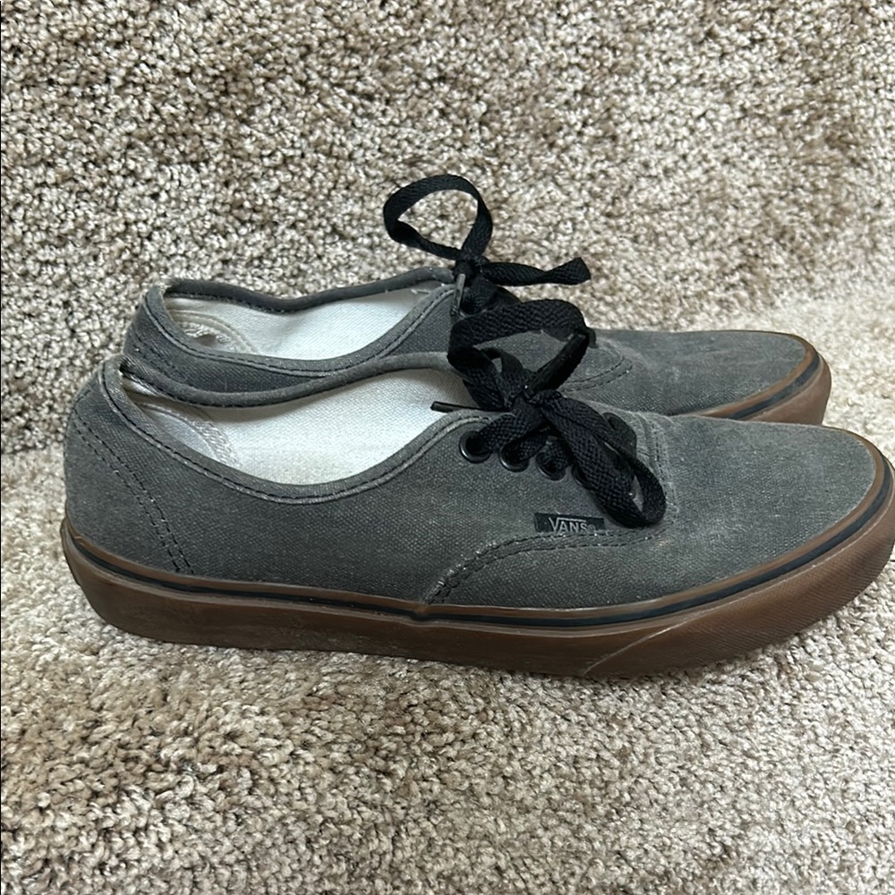 Vans Charcoal Canvas Shoes with Black Laces